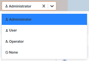 Roles or access rights
