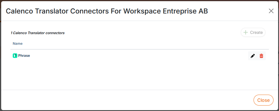 Example for setting the connector to Phrase