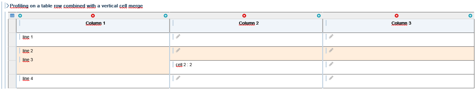 Row 2 filtered and merged with row 3