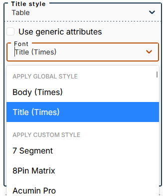 Choice of font for tables