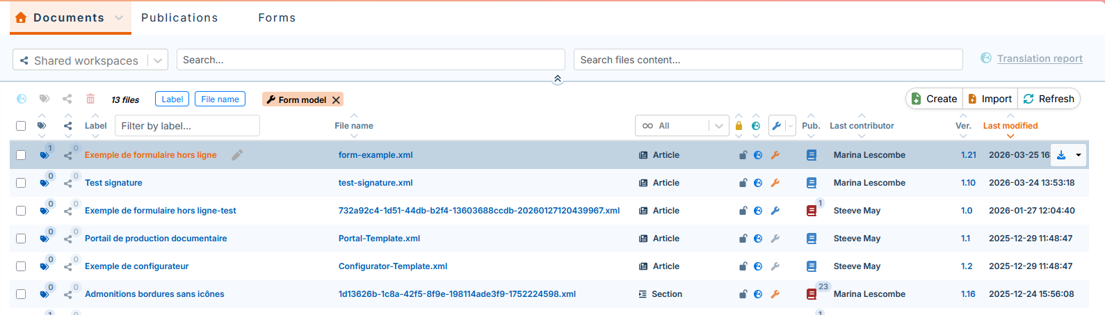 Filtering Form Templates