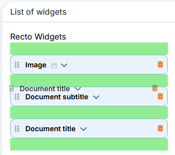 Moving the Title widget