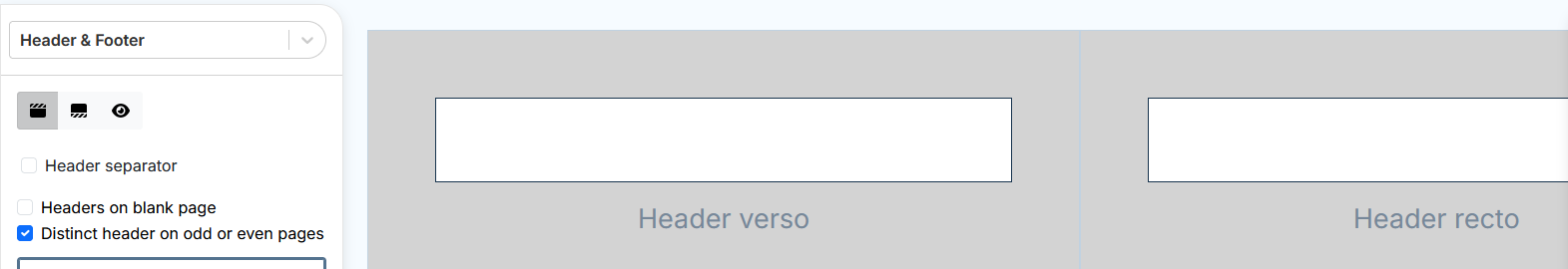 Example for enabling the different header
