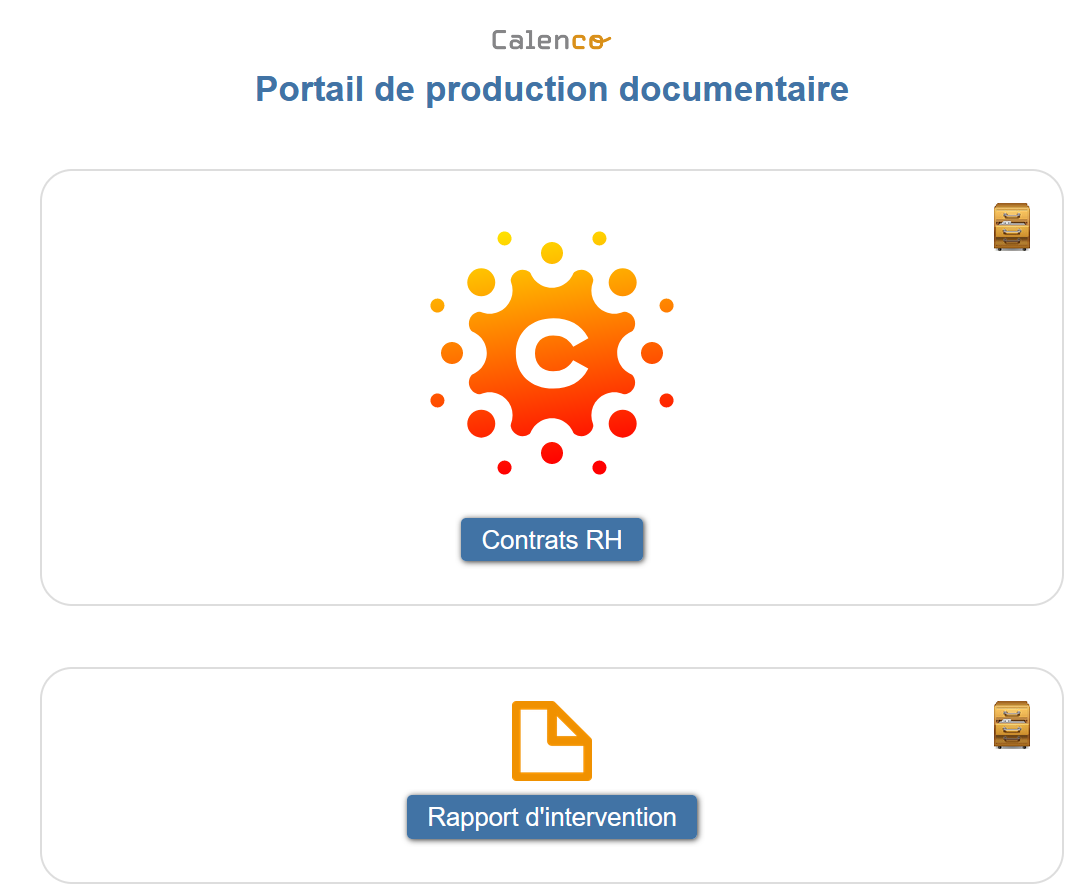 Exemple de l'interface web du portail