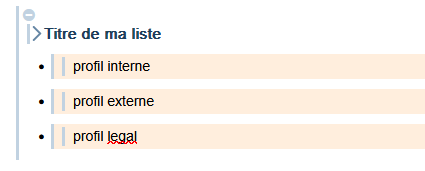 Profilage des items de la liste &agrave; puces