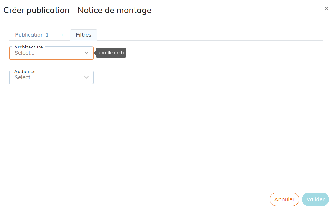 Filtrage d'une publication