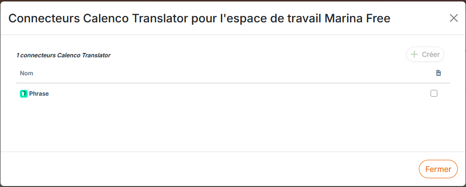 Exemple d'un connecteur Phrase param&eacute;tr&eacute;