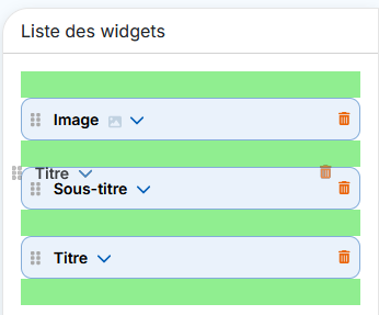 D&eacute;placement du widget Titre