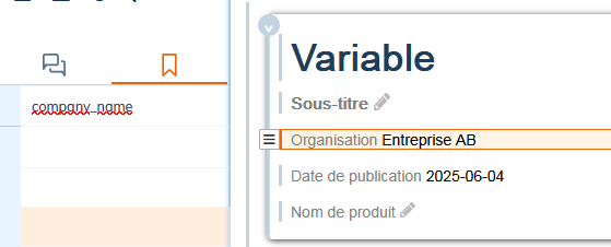 Exemple pour la r&eacute;utilisation du contenu de l'&eacute;l&eacute;ment organisation