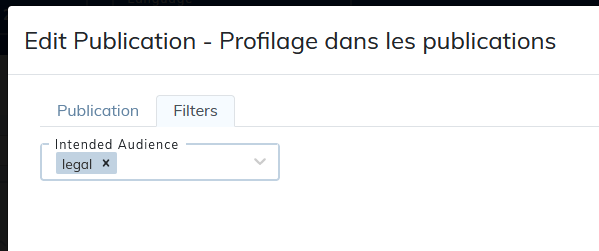 Publication filtr&eacute;e sur legal